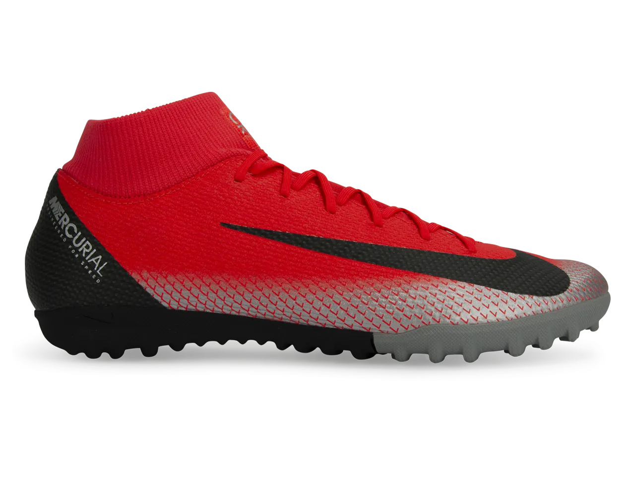 Nike Men's Mercurial CR7 Superfly 6 Academy Turf Soccer Shoes Bright Crimson/Black