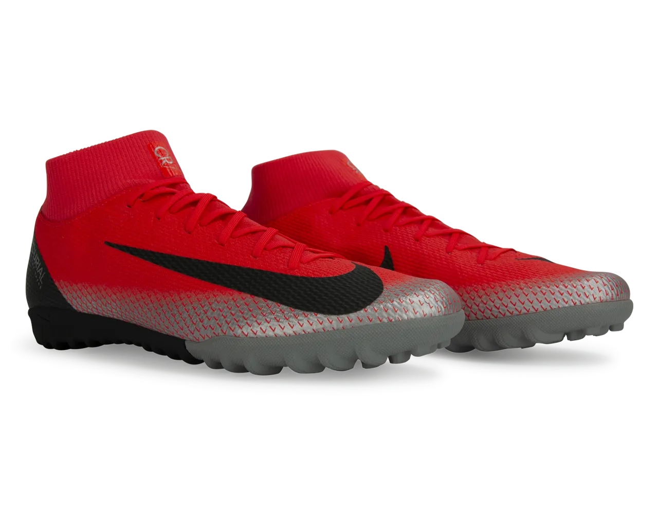 Nike Men's Mercurial CR7 Superfly 6 Academy Turf Soccer Shoes Bright Crimson/Black
