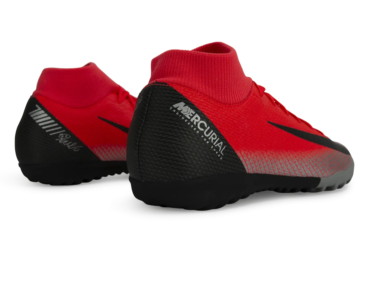 Nike Men's Mercurial CR7 Superfly 6 Academy Turf Soccer Shoes Bright Crimson/Black