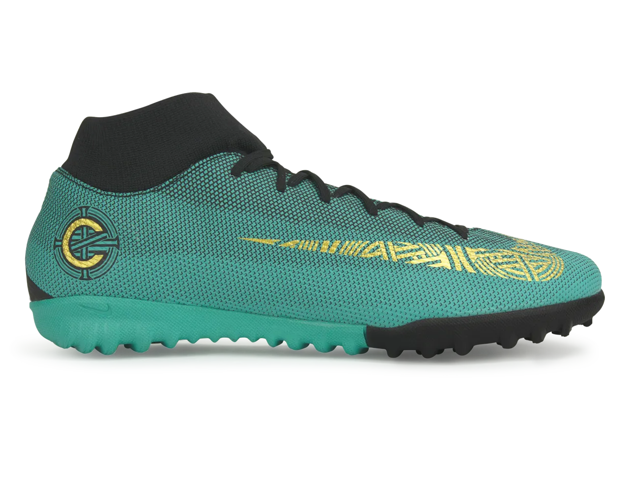 Nike Men's Mercurial Superfly 6 Academy CR7 Turf Soccer Shoes Clear Jade/Black/Hyper Turquoise