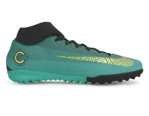 Nike Men's Mercurial Superfly 6 Academy CR7 Turf Soccer Shoes Clear Jade/Black/Hyper Turquoise