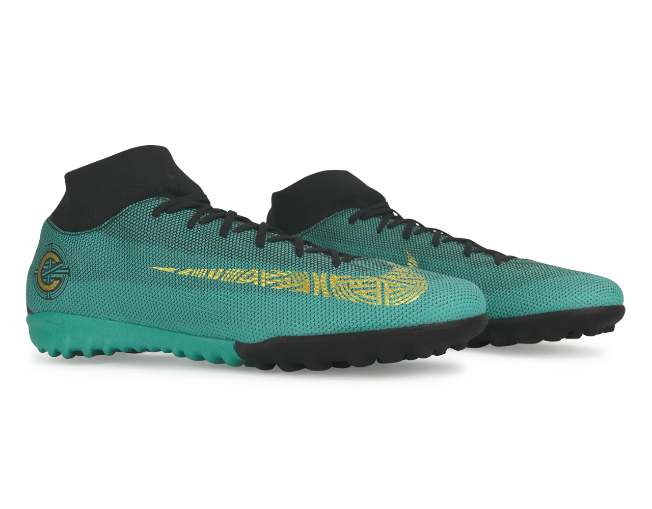 Nike Men's Mercurial Superfly 6 Academy CR7 Turf Soccer Shoes Clear Jade/Black/Hyper Turquoise
