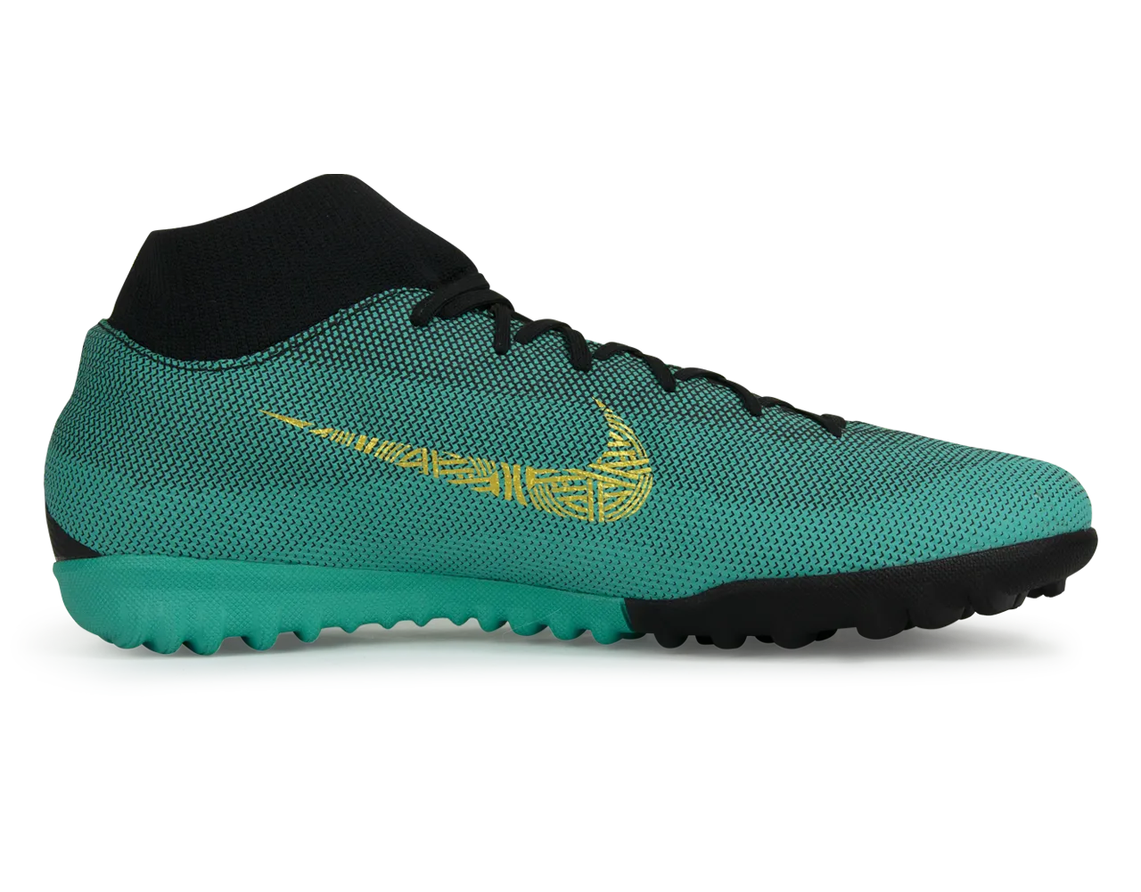 Nike Men's Mercurial Superfly 6 Academy CR7 Turf Soccer Shoes Clear Jade/Black/Hyper Turquoise