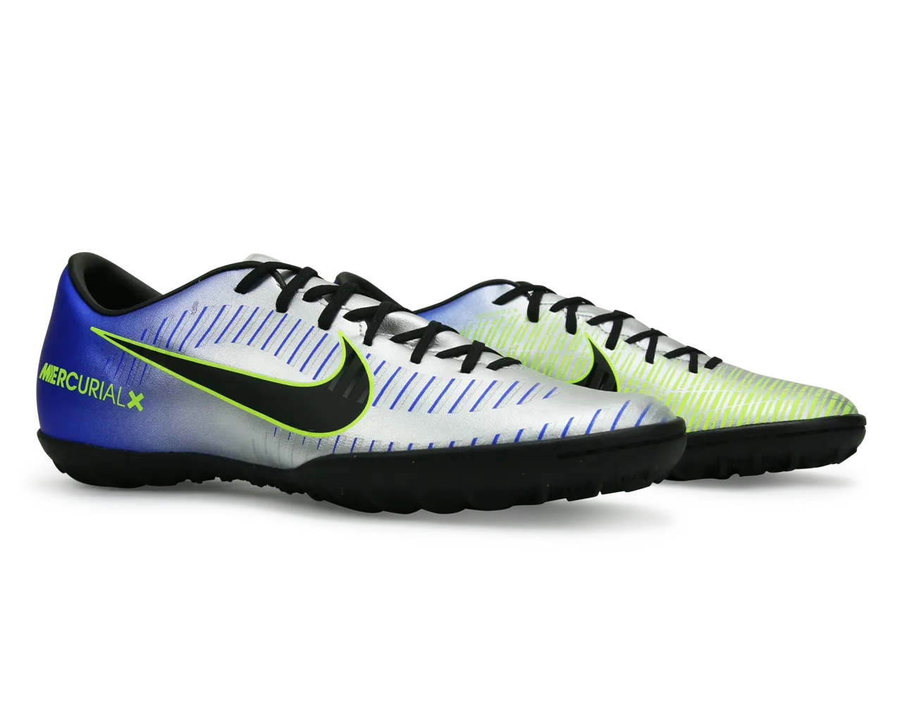 Nike Men's MercurialX Victory VI Neymar Jr Turf Soccer Shoes Racer Blue/Black/Chrome/Volt