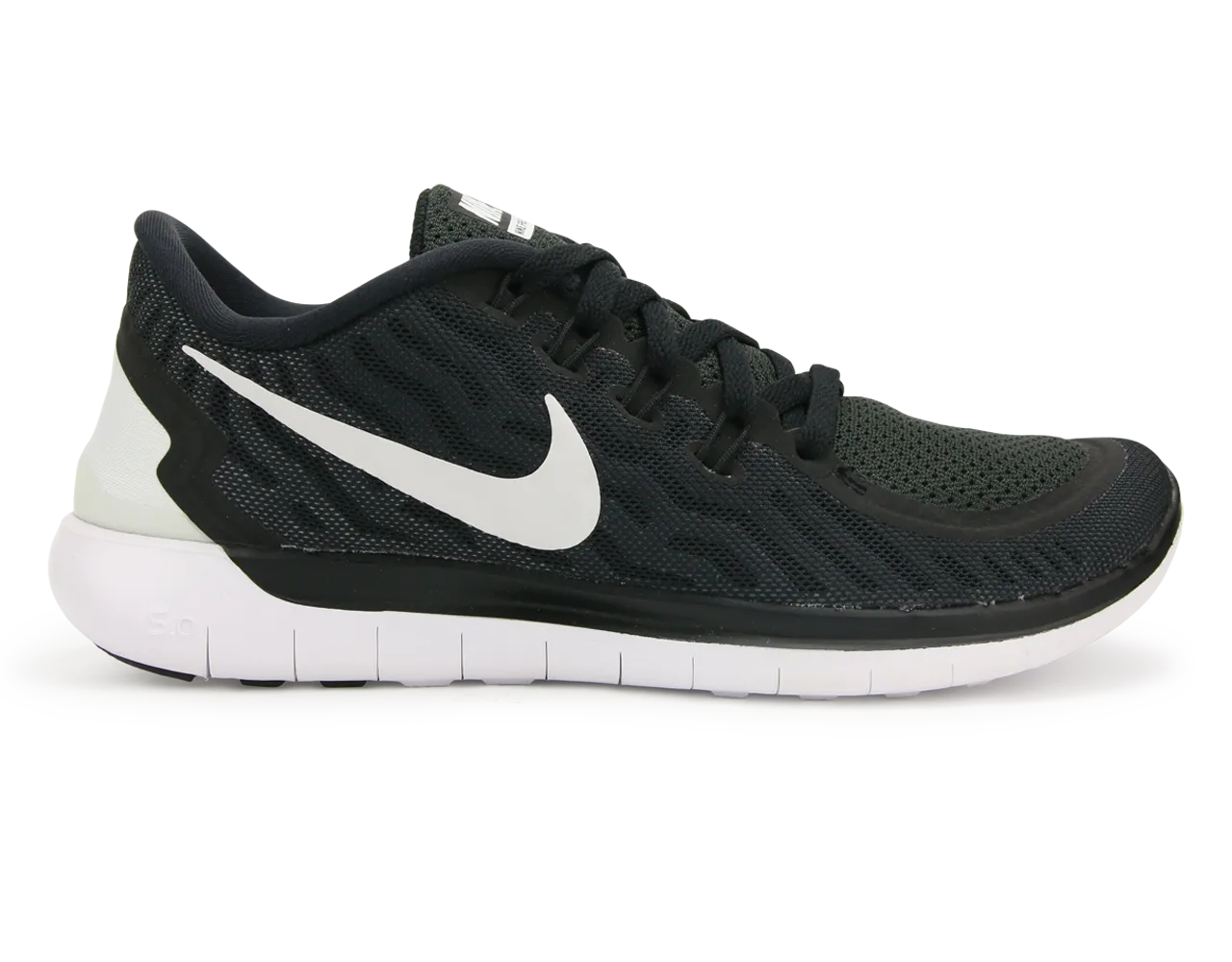 Nike Women's  Free 5.0 Running Shoes Black/White/Dark Grey