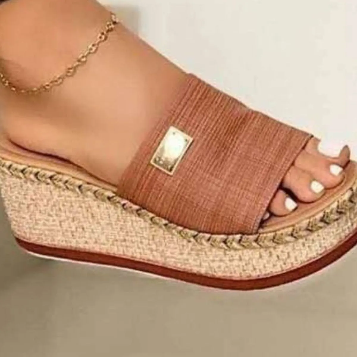 Open Toe PU Leather Sandals