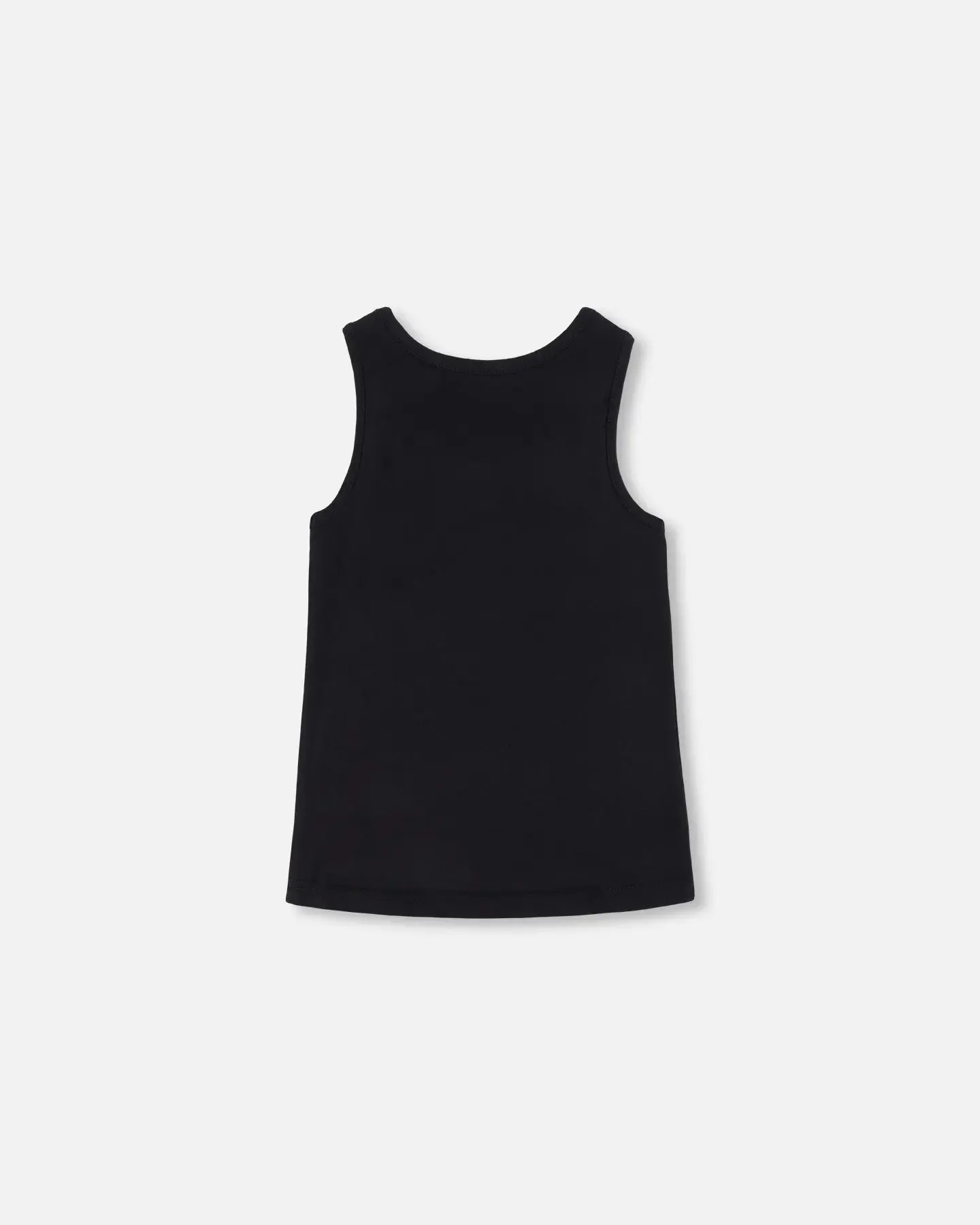 Organic Cotton Girls Tank Top With Knot Black