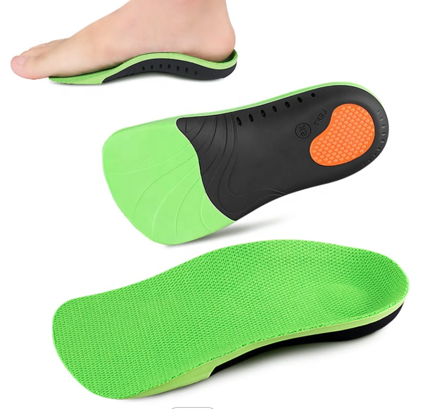 Orthotic shoe insoles: 3/4 length arch support