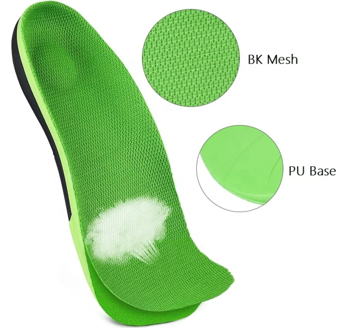 Orthotic shoe insoles: 3/4 length arch support
