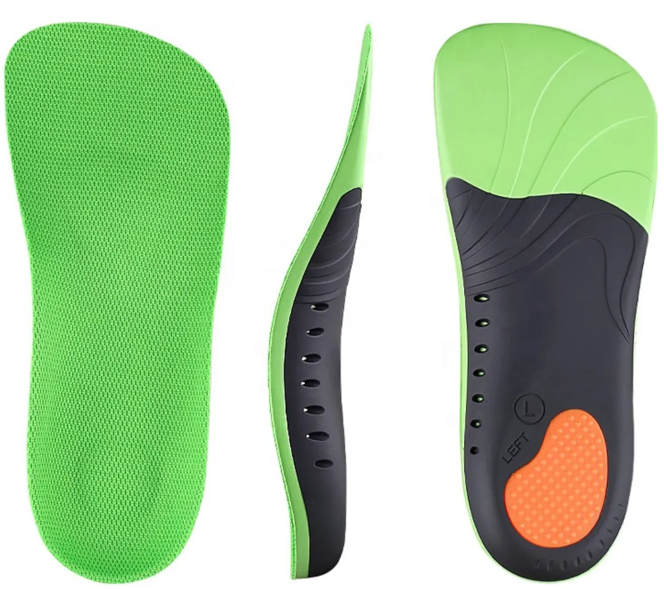 Orthotic shoe insoles: 3/4 length arch support