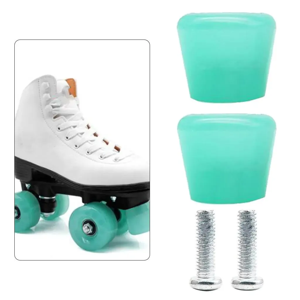 Pack of 2 Roller Skates Brake Inline Skates Roller Brake Blocks Anti-Slip Safety Toe Stoppers Skating Practice