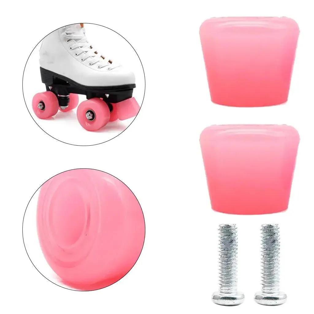 Pack of 2 Roller Skates Brake Inline Skates Roller Brake Blocks Anti-Slip Safety Toe Stoppers Skating Practice
