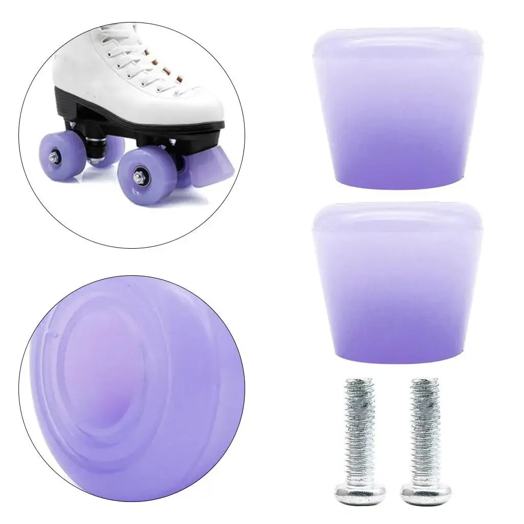 Pack of 2 Roller Skates Brake Inline Skates Roller Brake Blocks Anti-Slip Safety Toe Stoppers Skating Practice