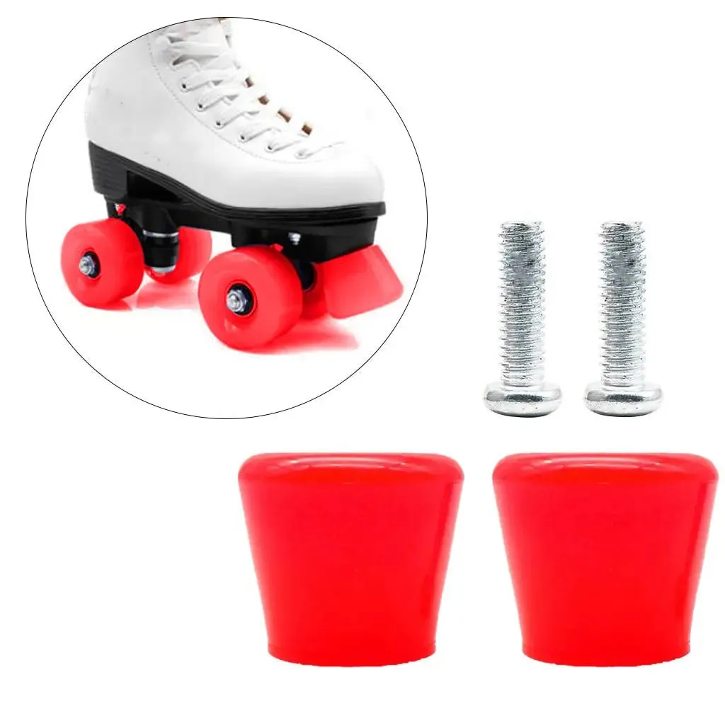 Pack of 2 Roller Skates Brake Inline Skates Roller Brake Blocks Anti-Slip Safety Toe Stoppers Skating Practice