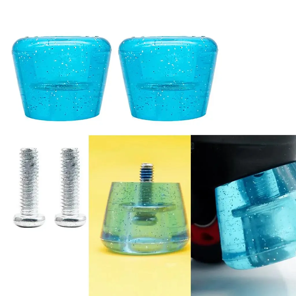 Pack of 2 Roller Skates Brake Inline Skates Roller Brake Blocks Anti-Slip Safety Toe Stoppers Skating Practice