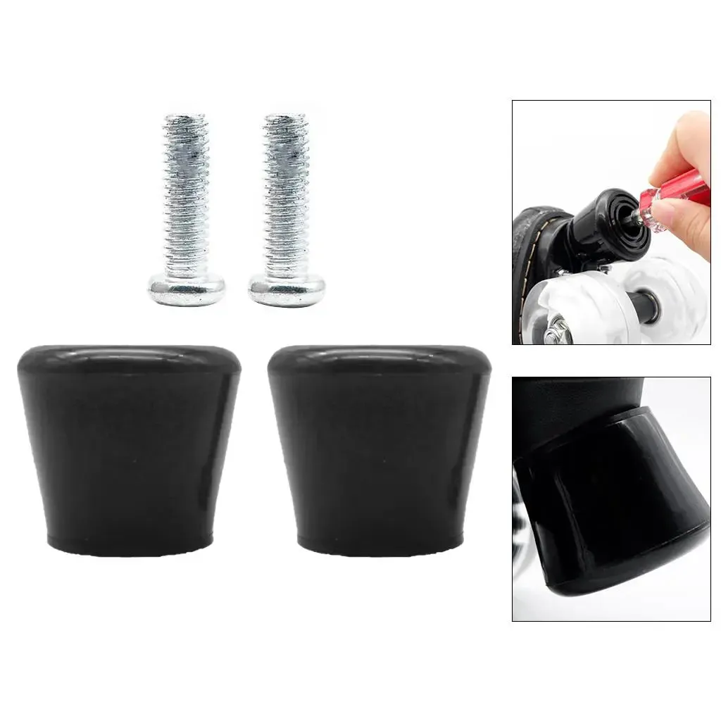 Pack of 2 Roller Skates Brake Inline Skates Roller Brake Blocks Anti-Slip Safety Toe Stoppers Skating Practice
