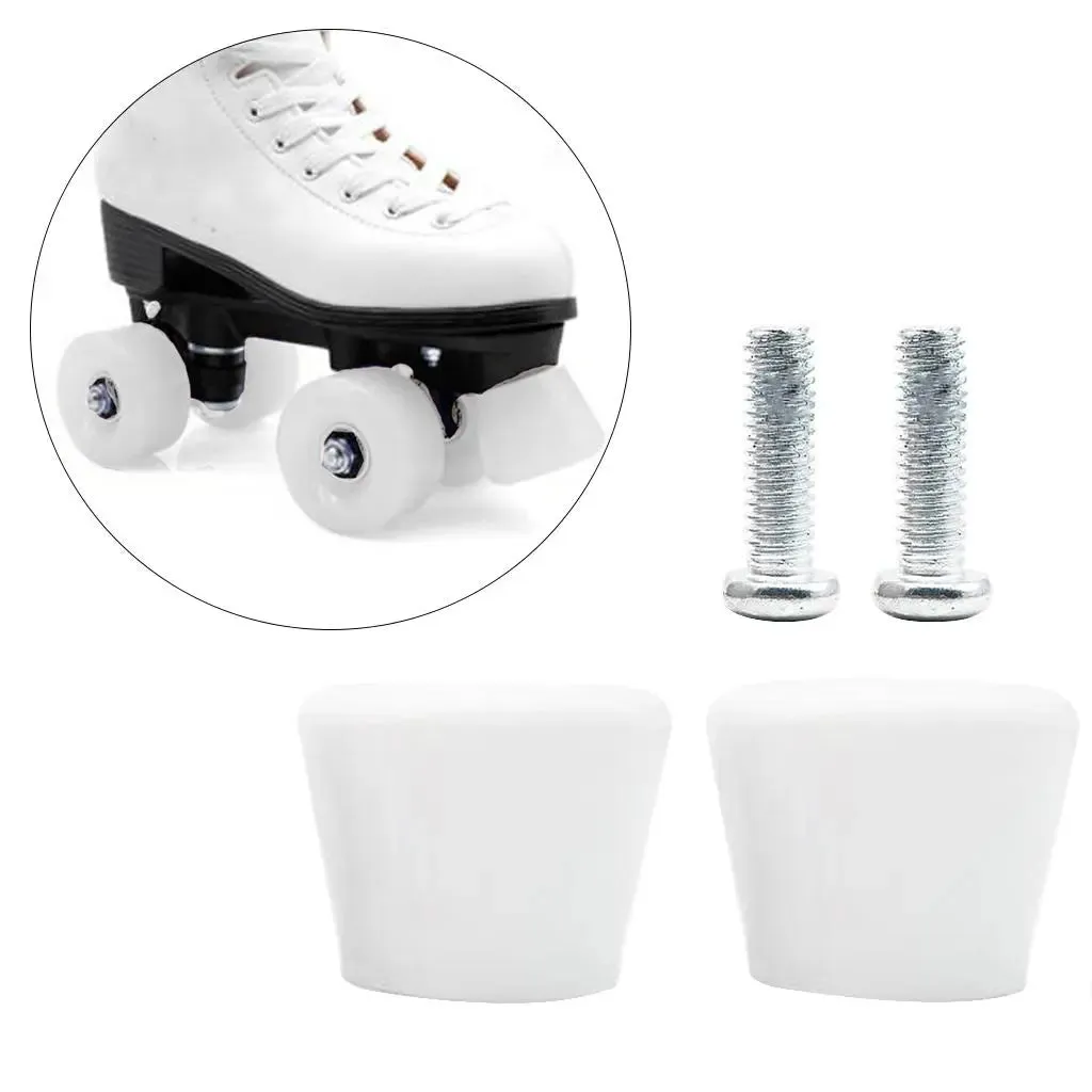 Pack of 2 Roller Skates Brake Inline Skates Roller Brake Blocks Anti-Slip Safety Toe Stoppers Skating Practice