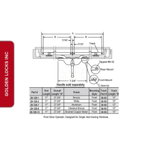 Pivot Shoe Awning Operator 29-128-8