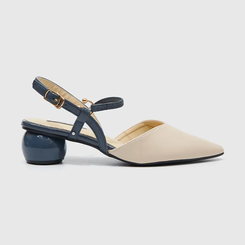 Pointed Chunky Heeled Sandals
