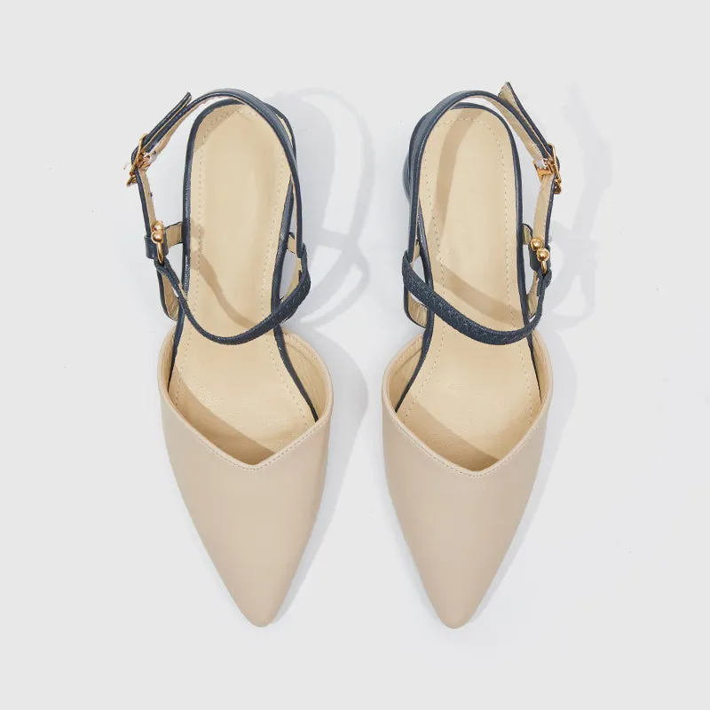 Pointed Chunky Heeled Sandals