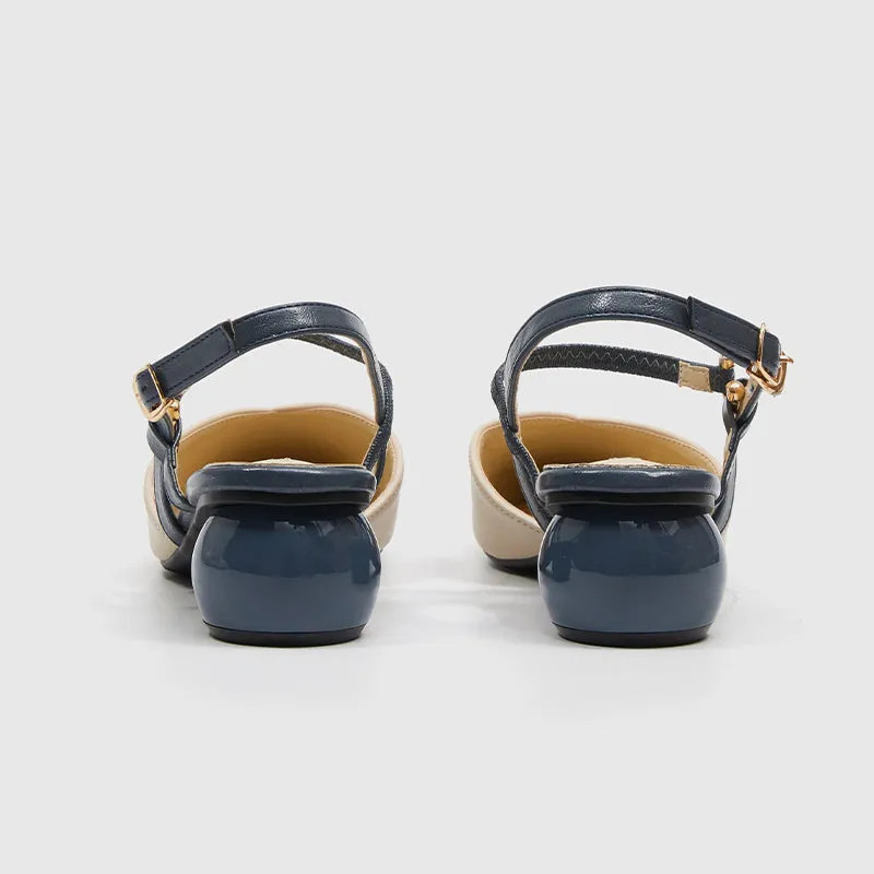 Pointed Chunky Heeled Sandals