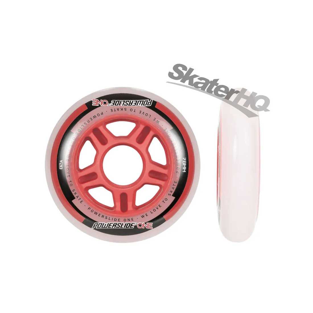 Powerslide ONE 76mm 82a 4pk - White/Red