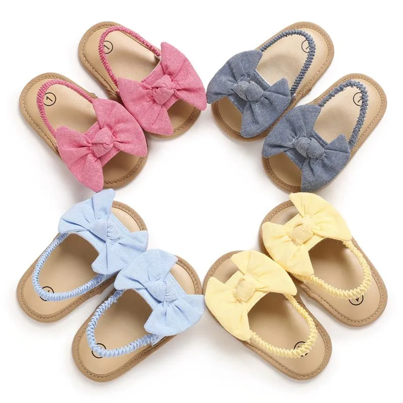 Pre-Walking Baby Girl Bow Sandals - Yellow