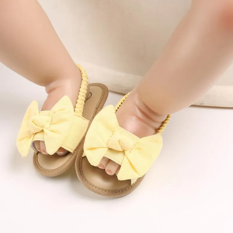 Pre-Walking Baby Girl Bow Sandals - Yellow