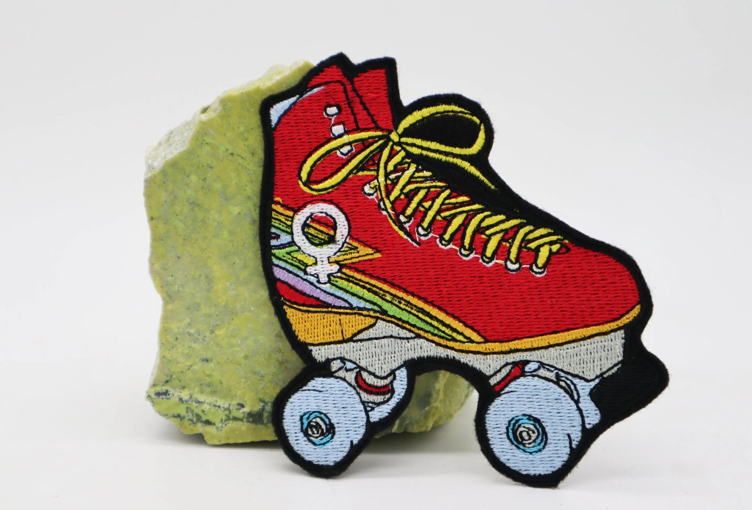 Rainbow Femme Empowerment Roller Skate Embroidered Patch