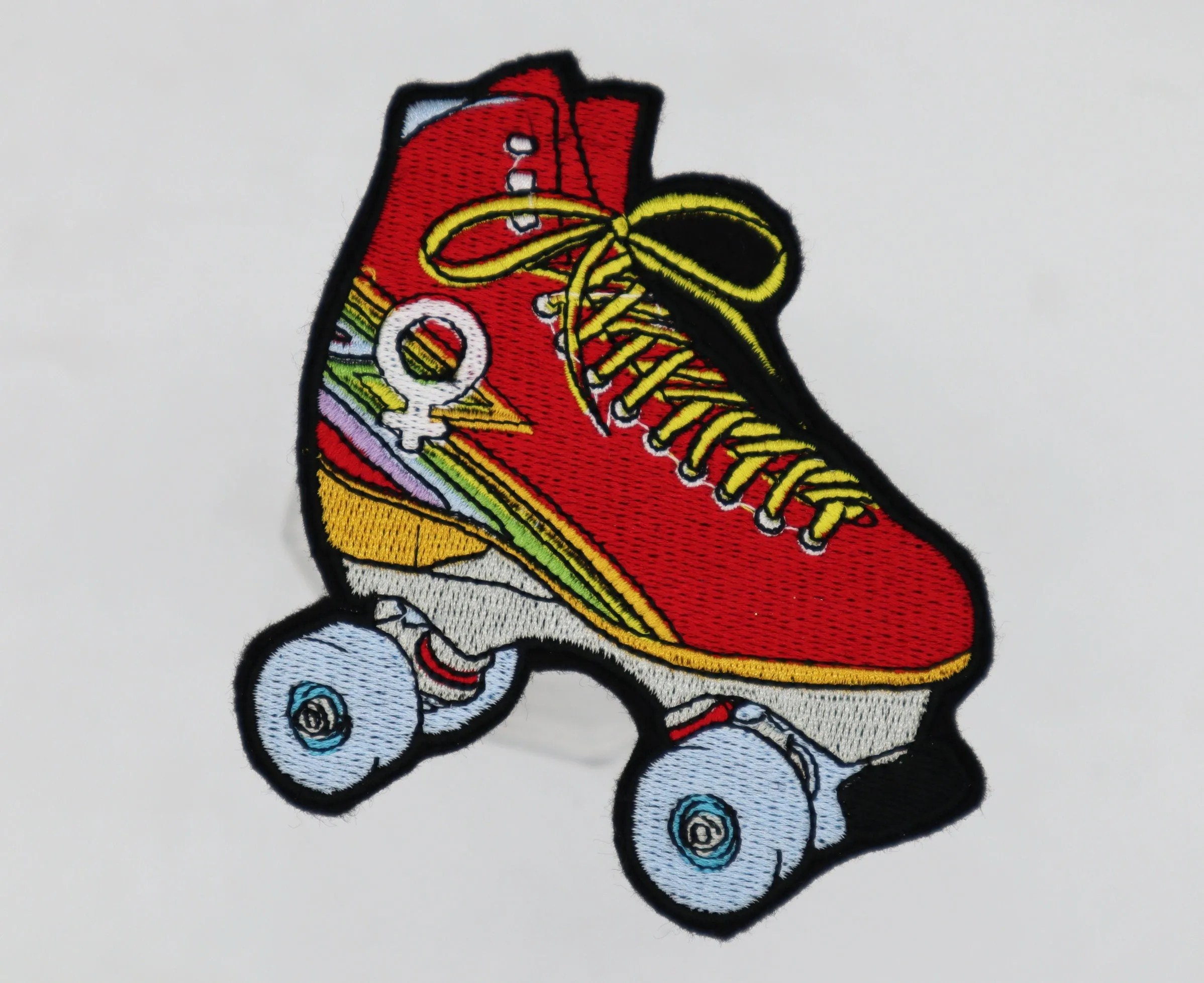 Rainbow Femme Empowerment Roller Skate Embroidered Patch