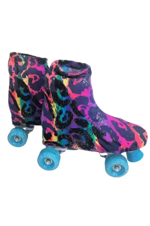 Rainbow Leopard Adult Skate Boot Covers