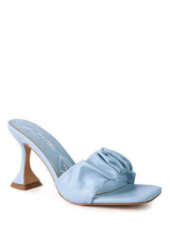 Rebel Spool Heeled Ruched Sandals