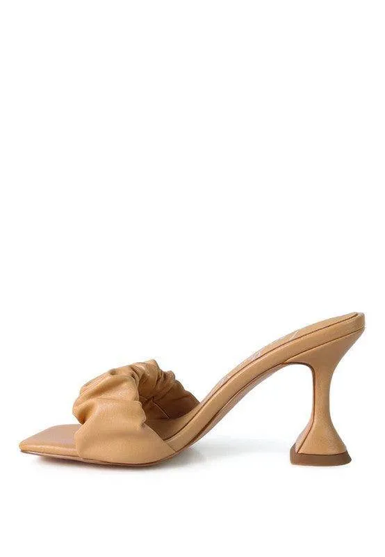 Rebel Spool Heeled Ruched Sandals
