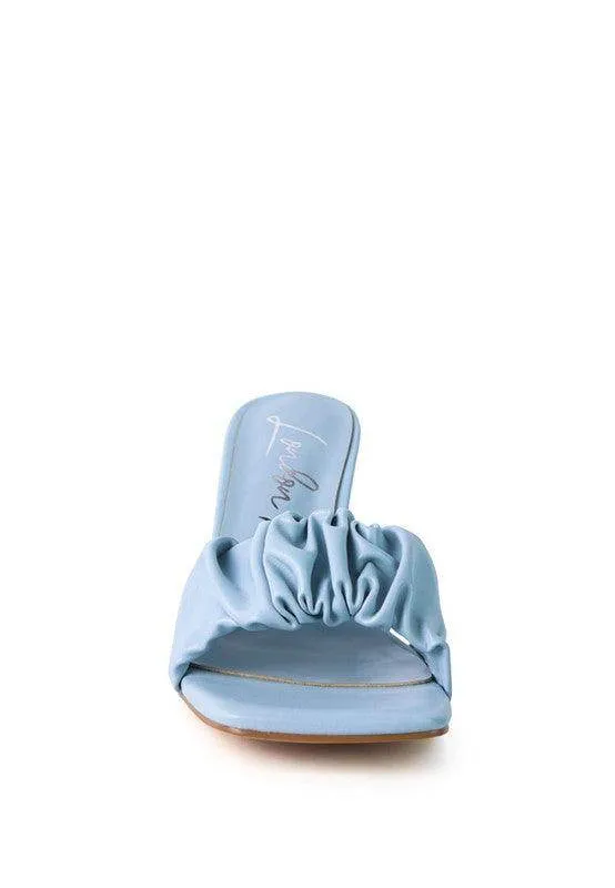 Rebel Spool Heeled Ruched Sandals
