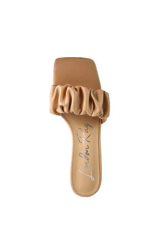 Rebel Spool Heeled Ruched Sandals