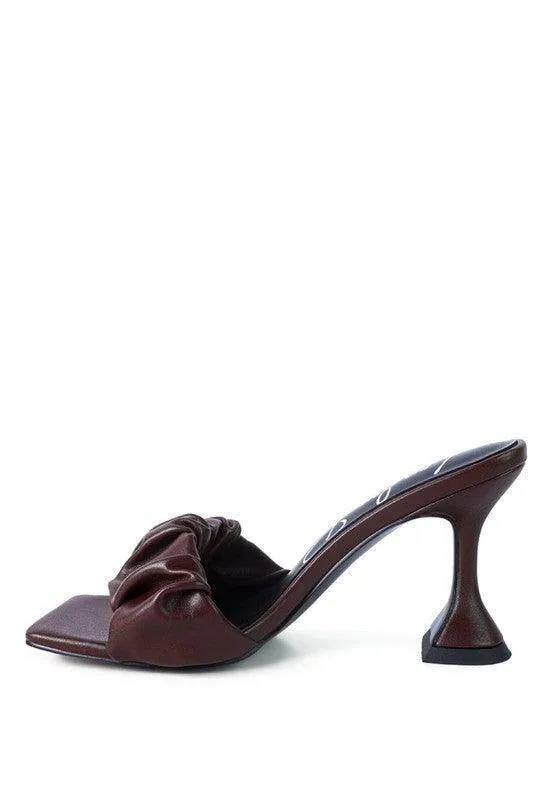 Rebel Spool Heeled Ruched Sandals