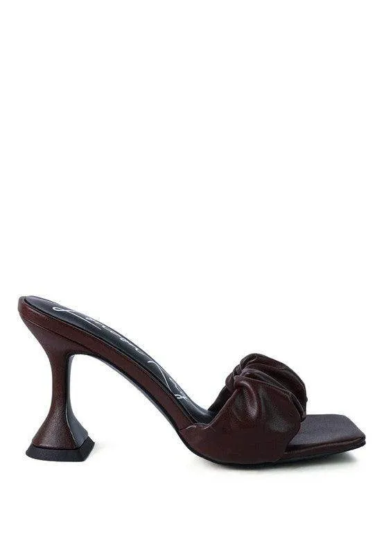 Rebel Spool Heeled Ruched Sandals