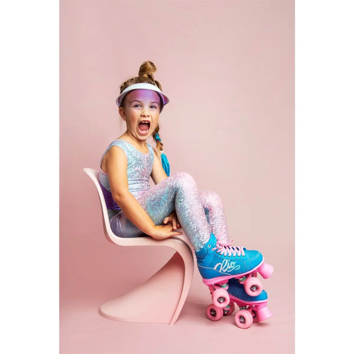 Rio Roller Lumina Quad Skates - Blue / Pink