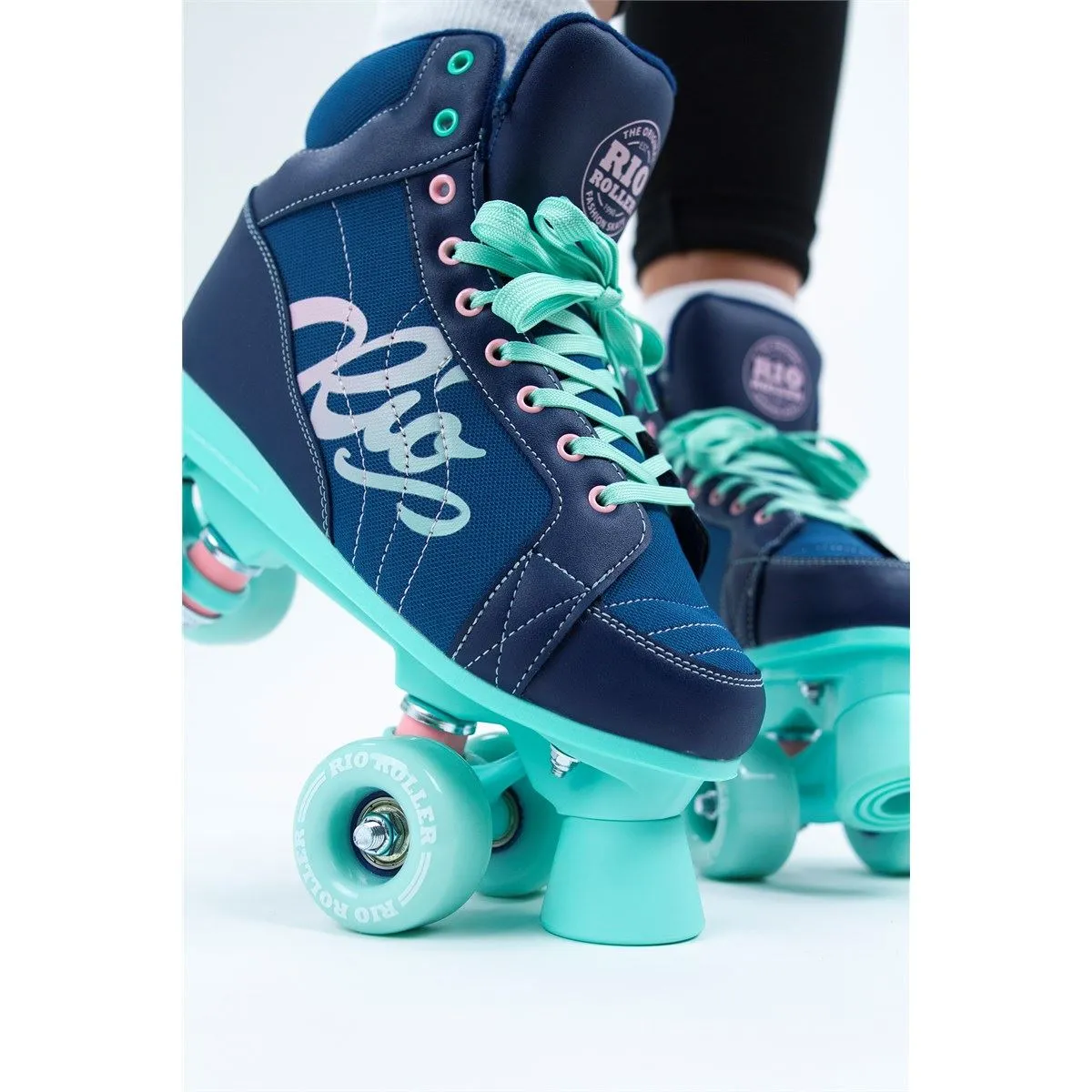 Rio Roller Lumina Quad Skates - Navy / Green