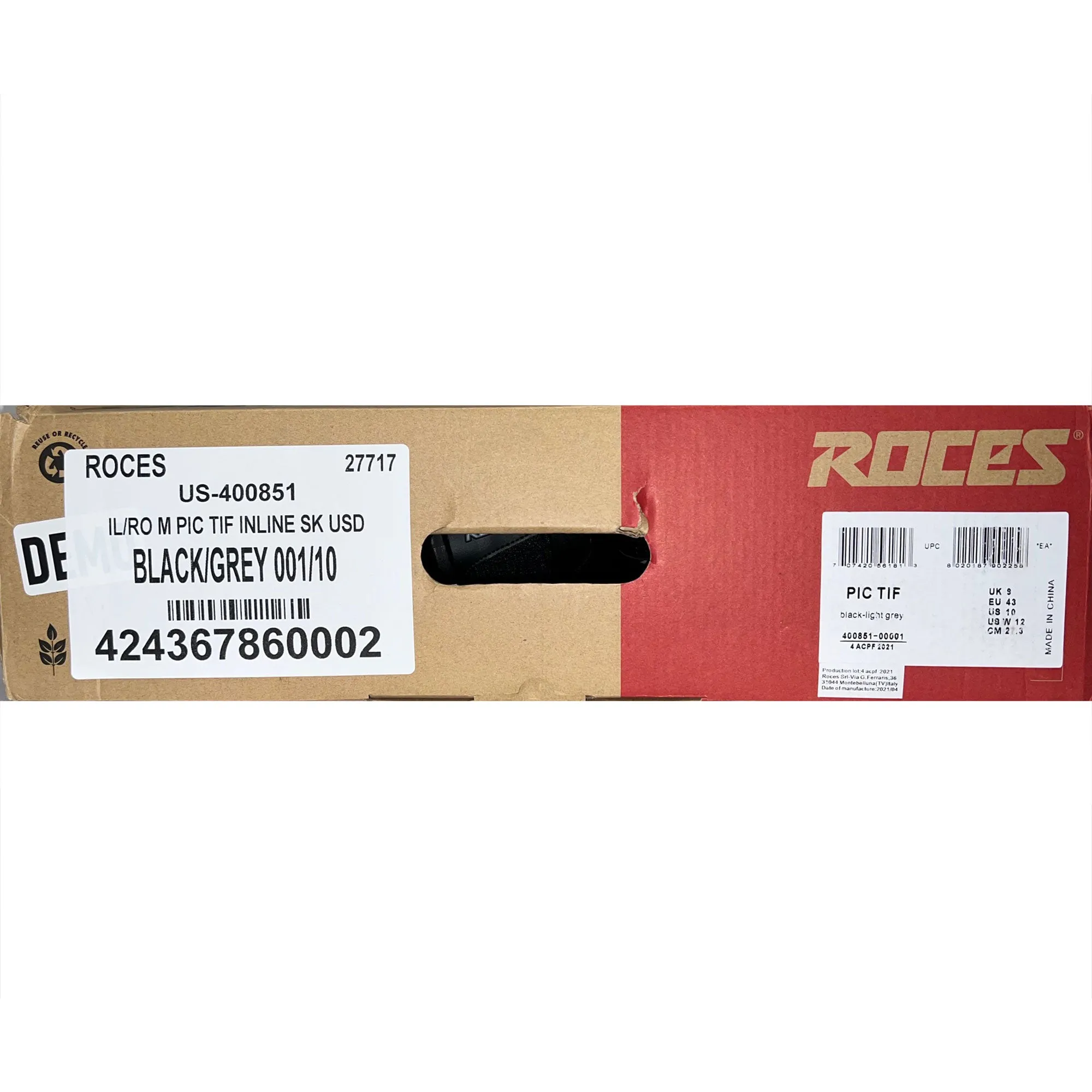 Roces PIC TIF Mens Inline Skates (Size 10 - Gentley Used)
