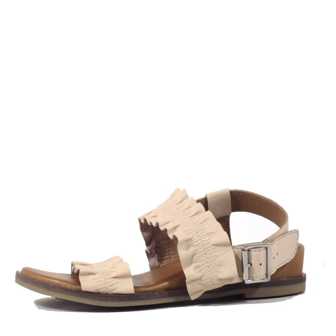 Roche Ruched Leather Sandals