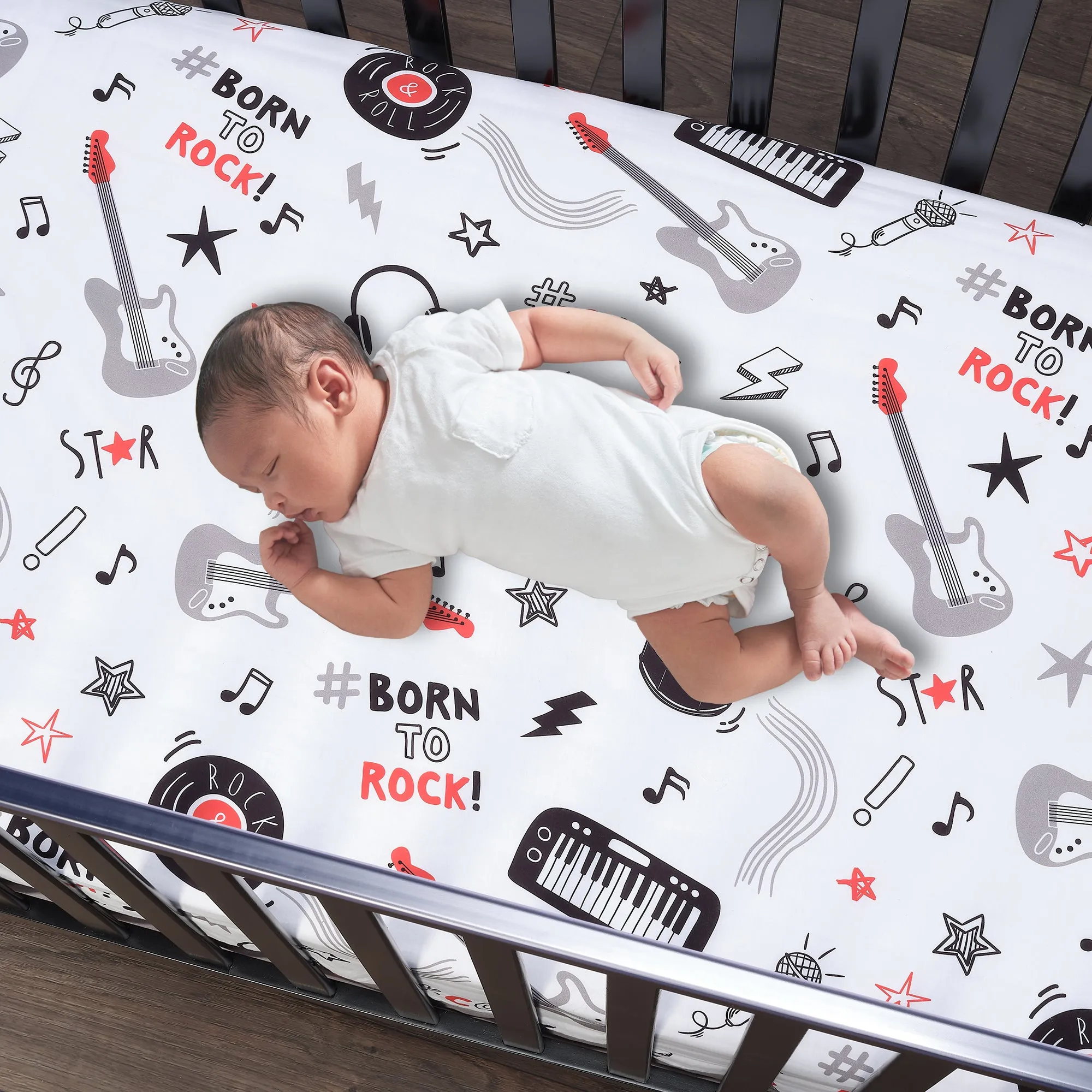 Rock Star Cotton Fitted Crib Sheet