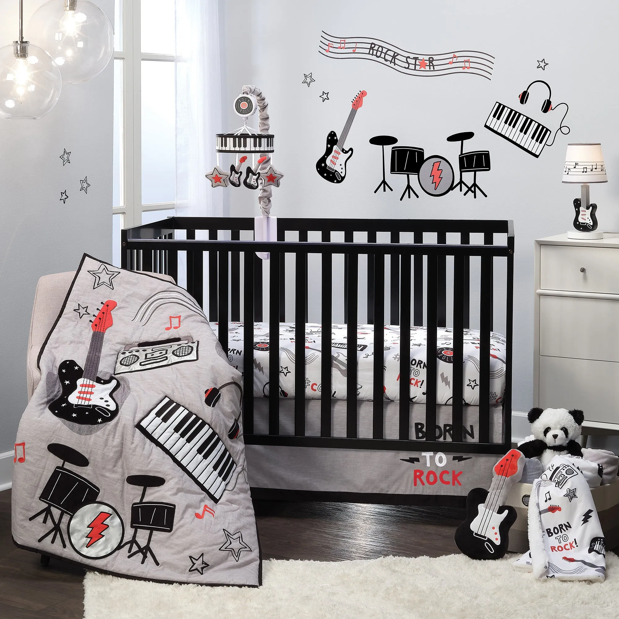 Rock Star Cotton Fitted Crib Sheet