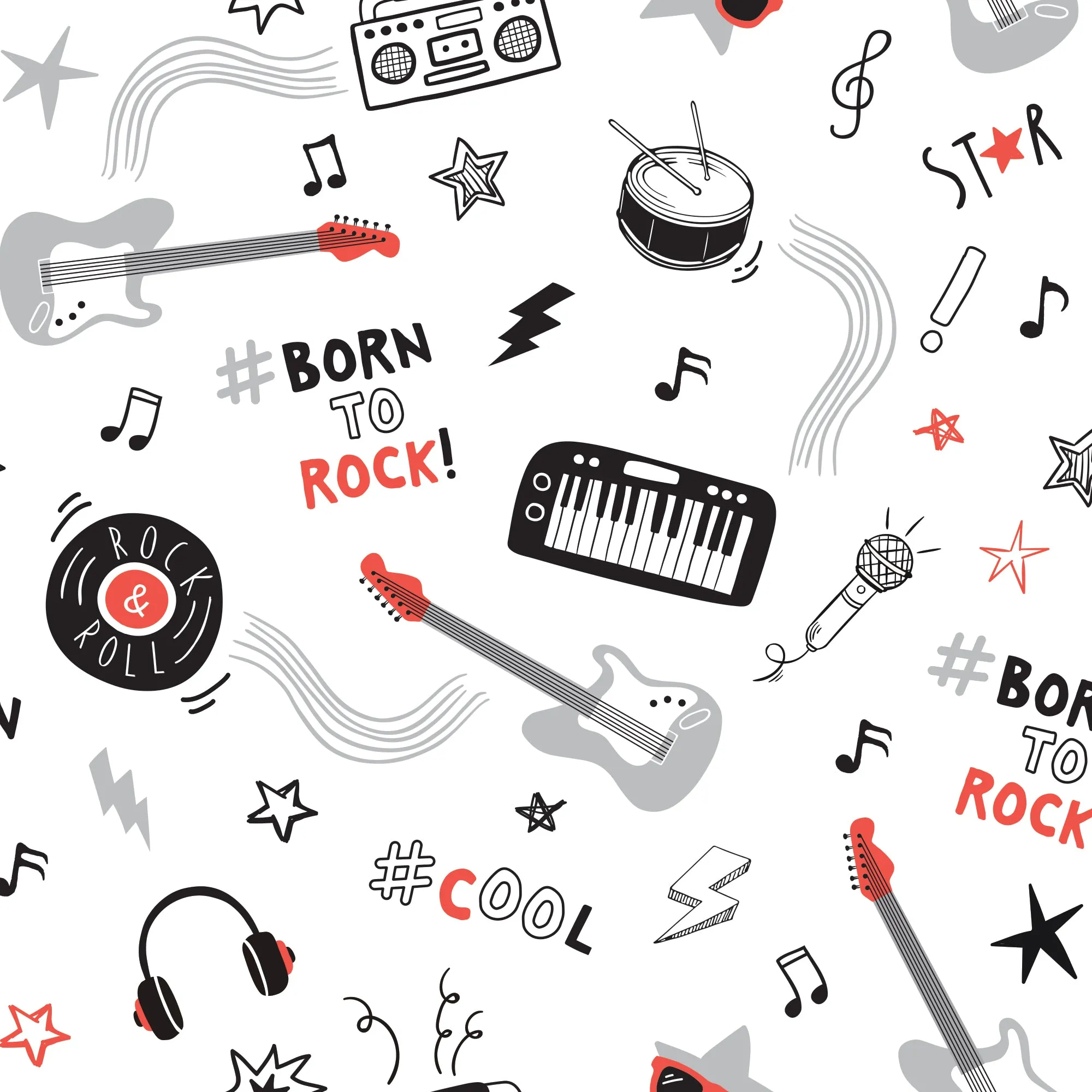 Rock Star Cotton Fitted Crib Sheet