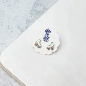 Roller Skates Enamel Stud Earrings