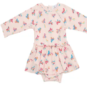 Roller Skates L/S Skirted Bodysuit