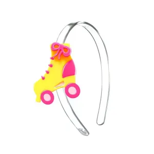 Roller Skates Pink Yellow Headband