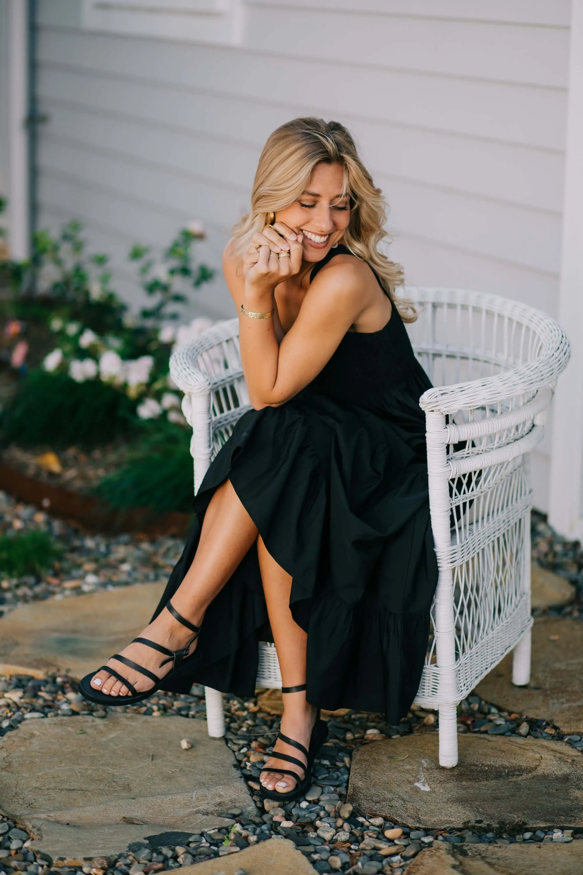Roma Sandals in Black Leather