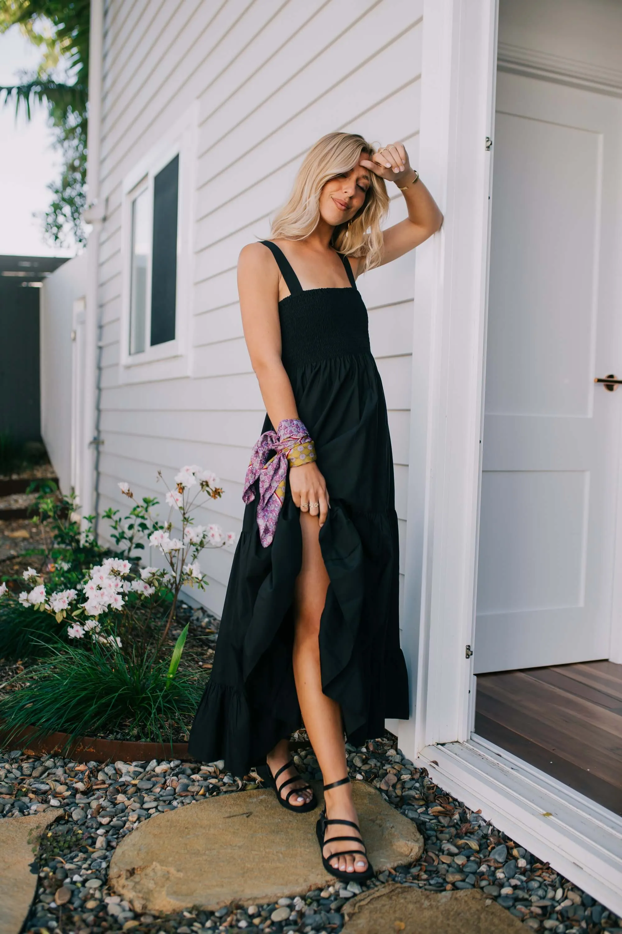 Roma Sandals in Black Leather