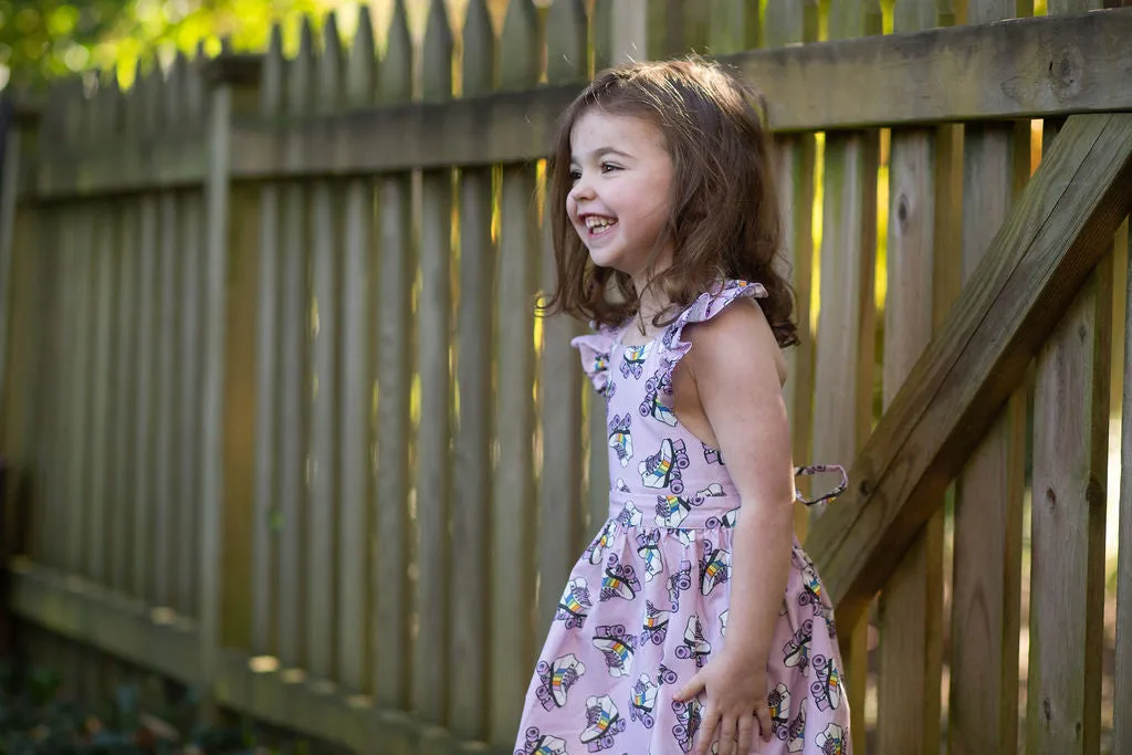 Ruffle Sleeve Dress in Roller Skates